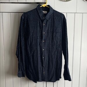 Taylor Stitch Dark Blue Geometric Button Down Shirt